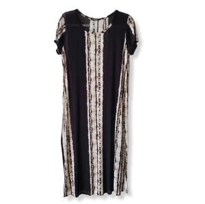 Cha Cha Venti Women Swimwear Cover Up Dress M Sheer Mesh Black Maxi Split NEW